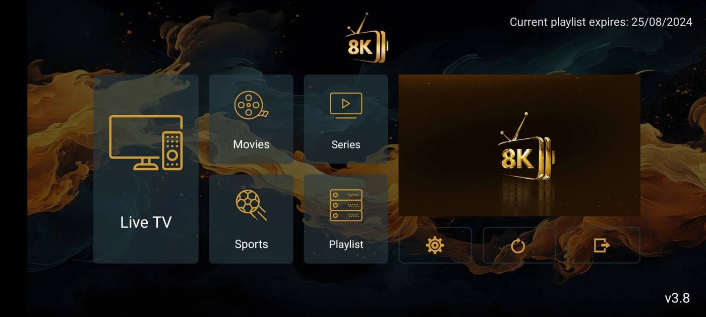 8K Player home menu